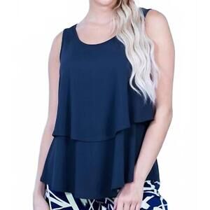 NEW ARTEX layered tank top in navy